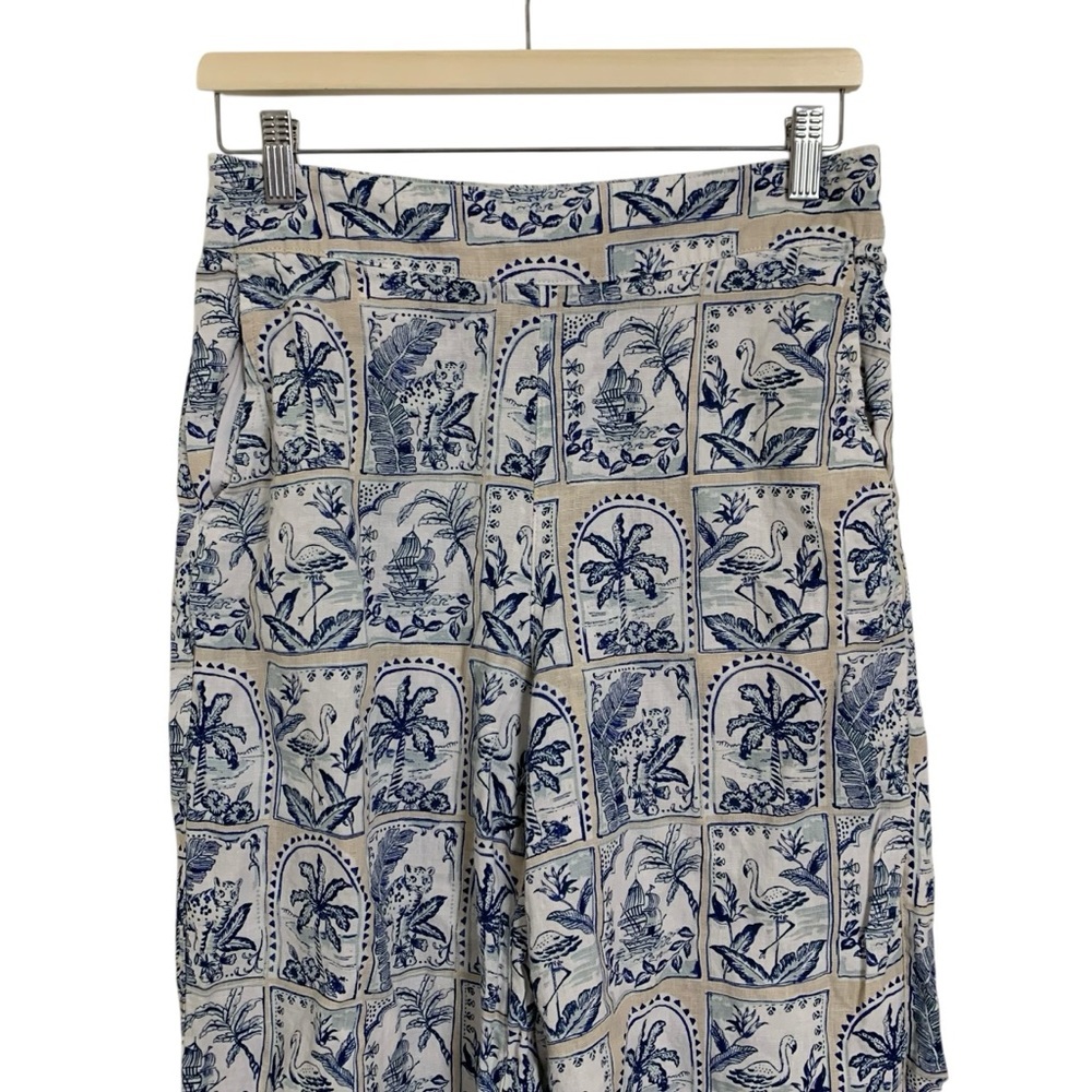 C&C California Women’s 100% Linen Relaxed Wide Leg Pant Women’s M Boho Pockets